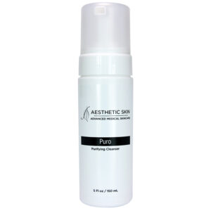 Puro skin cleanser skincare product bottle